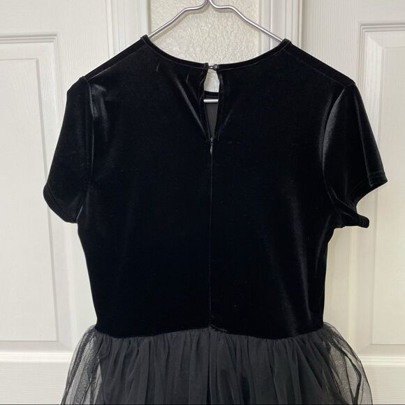 Junie Blake Tardis Black Velvet Dress With Black Tulle Skirt Goth Fairycore M - Picture 13 of 14